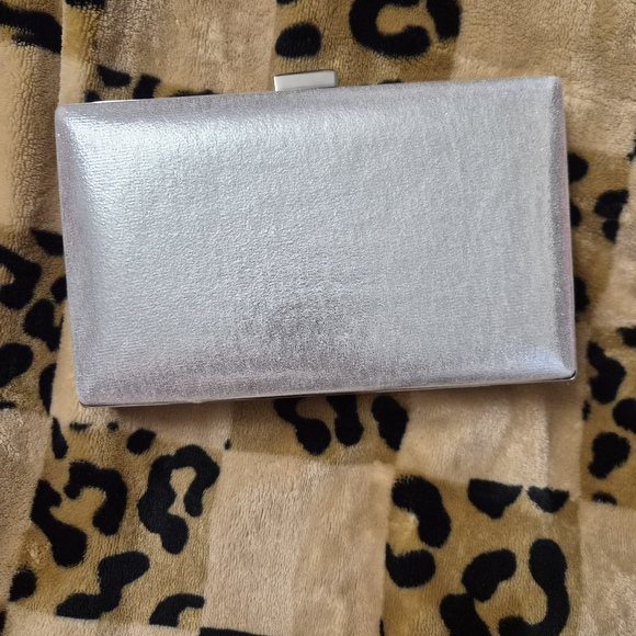 Bebe Silver Rhinestone Clutch - Picture 2 of 2